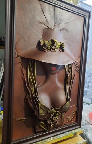 Gerahmtes leder wandbild - gerahmtes,