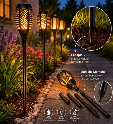 Solar gartenstecker flame - gartenstecker,
