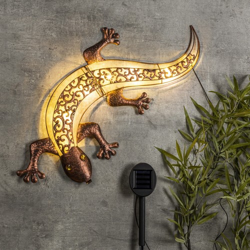 Solar led wanddeko gecko - solar,