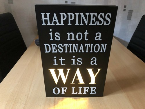 Led holzbild way life - life",