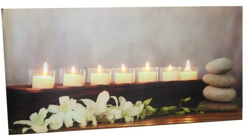 Led wandbild kerzen beleuchtet - wandbild,